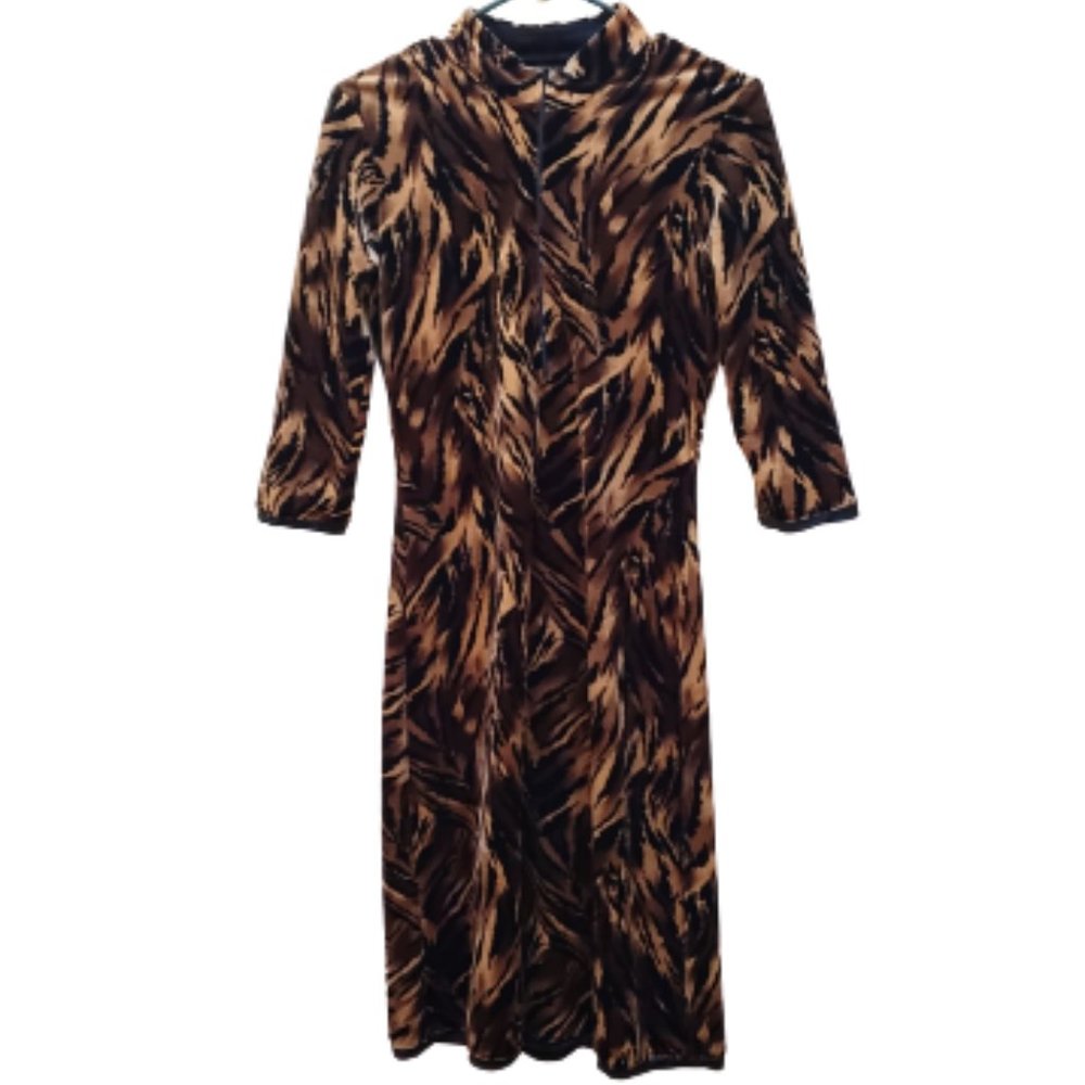 Betsey Johnson Vintage 90s Velvet Tiger Dress